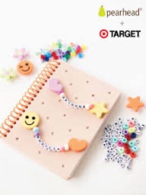 Pearhead Pink Custom Charm Journal Gift Set-200 Page with Customizable Acc. NWT